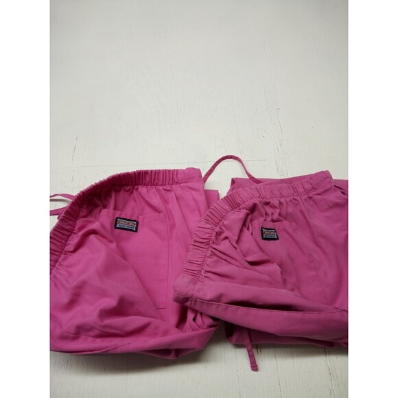 Set Of 2 Cherokee Workwear Scrub Bottoms Scrub Pants Pink Size Small Elastic - Picture 7 of 7